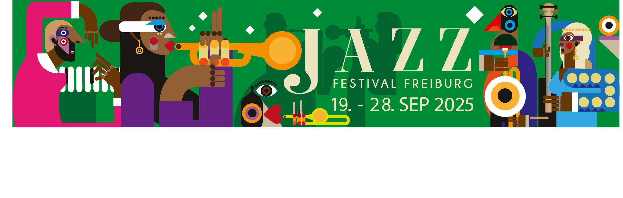 Jazzfestival Freiburg Header mit grafischen Elementen 